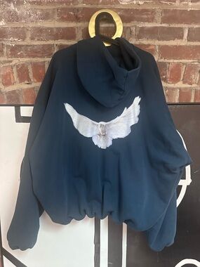 Yeezy x Gap Navy Hoodie with White Dove Graphic